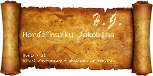 Horánszky Jakobina névjegykártya